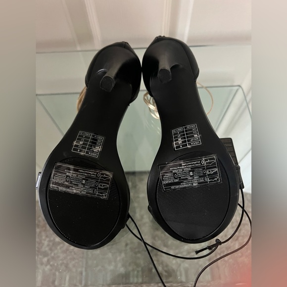 Beautiful Brand NEW stiletto heels with gold straps design around ankle. - Picture 6 of 6